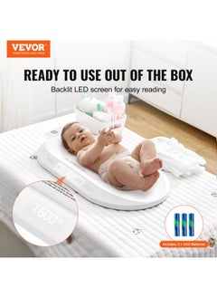 VEVOR VEVOR Baby Scale, Digital Infant Scale with Measuring Tape, Multi-Function Toddler Scale for Weight and Height Track - with Hold & Tare Function, 5 Units for Babies, Toddlers, Pets, 88LBS Capacity  - Image 2