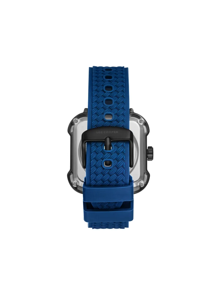 Lee Cooper Men's Automatic Display Watch With Dark Blue Silicone Strap - LC08072.099