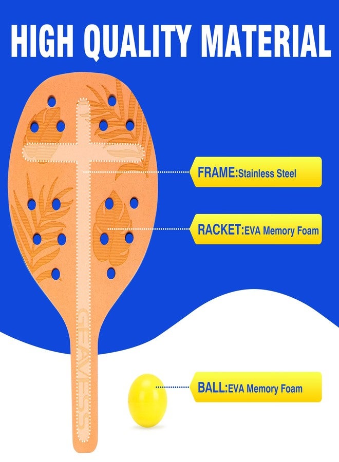 GEAVESS Foam Beach Tennis Racket Set, Beach Paddle Game Set, EVA Memory Foam Racket for Kids, Junior, Adult - Image 2