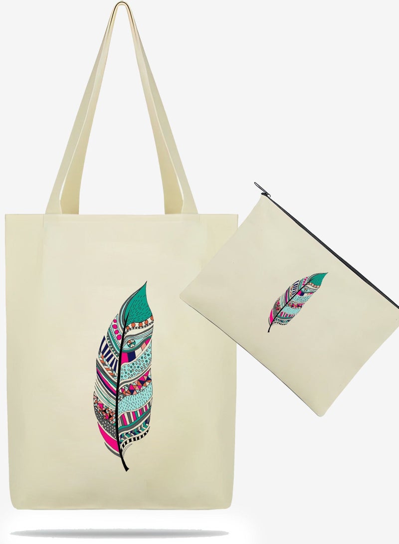 MADASOUQ Tote Bag + Makeup Bag With Trendy Design  - Image 2