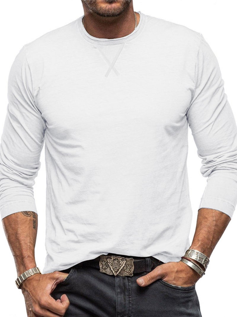 Men's Long Sleeve Round Neck Casual Top T-Shirt - Image 3