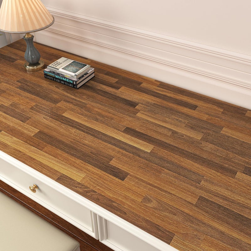 Decotalk Butcher Block Contact Paper Wood Contact Paper 17.7x120 Inch Dark Wood Contact Paper for Countertops Dark Brown Butcher Block Contact Paper Wood Peel and Stick Wallpaper Woods Vinyl Wrap - Image 3
