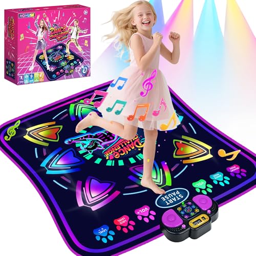 MOMUSE Kids Dance Mat with Display Lockable Levels 2 Challenge Modes Electronic Dance Pad 6 Volume Levels Builtin Music Toy Musical Mat Christmas Birthday Gift for 312 Years Girls Boys - Image 1