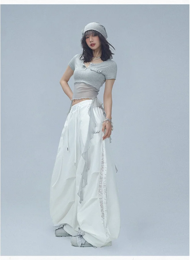 Madam Uniq Y2K Style Summer Quick-Dry Cropped Pants for American Street Dance Fashion