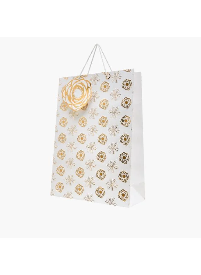 فايندز Flower Print Paper Gift Bag - Extra Large