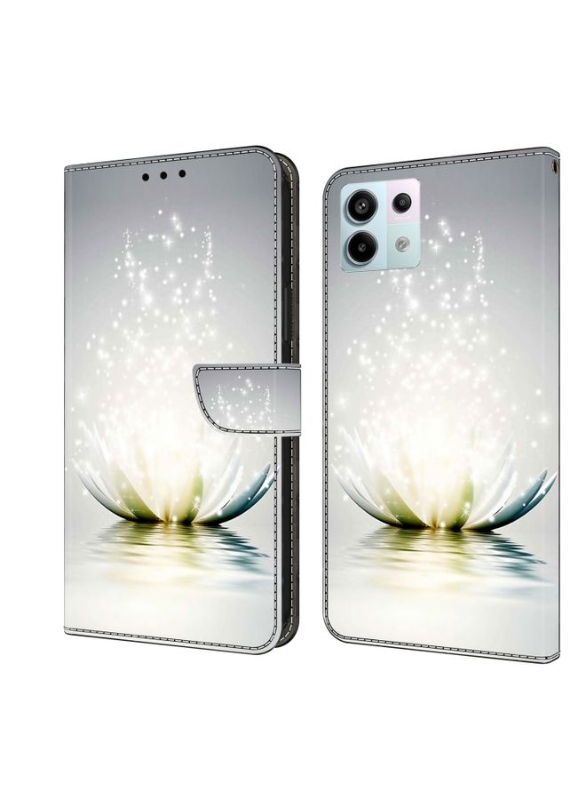 HuHa Case Cover For Xiaomi Redmi Note 13 Pro 5G Crystal 3D Shockproof Protective Leather Phone Case Light Lotus 
