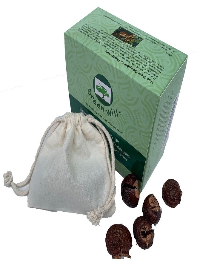 Greenwill 6 Ounces Greenwill Organic De-seeded Soapberry/Soap Nuts Natural Laundry Detergent with Wash Bag - Image 1