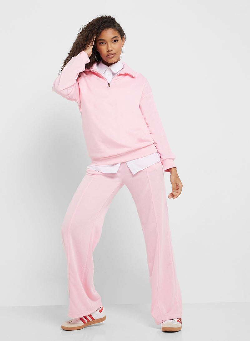 جينجر طقم سويت شيرت بسحاب وبنطلون رياضي قطيفة - Image 5