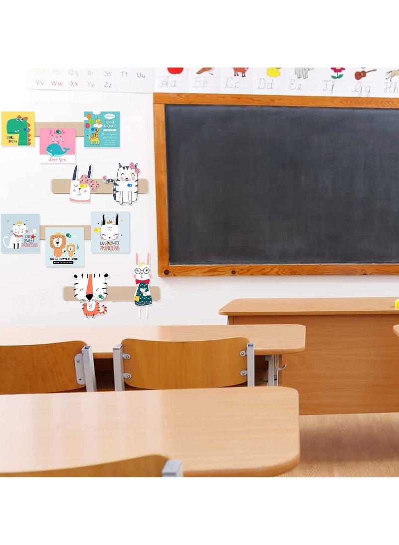 SUNSAR 5PCS Felt Pin Board Bar Strips Bulletin Board for Bedrooms Offices Home Wall Decoration, Notice Board Self Adhesive Cork Board with 25 Push Pins for Paste Notes, Photos - Image 5