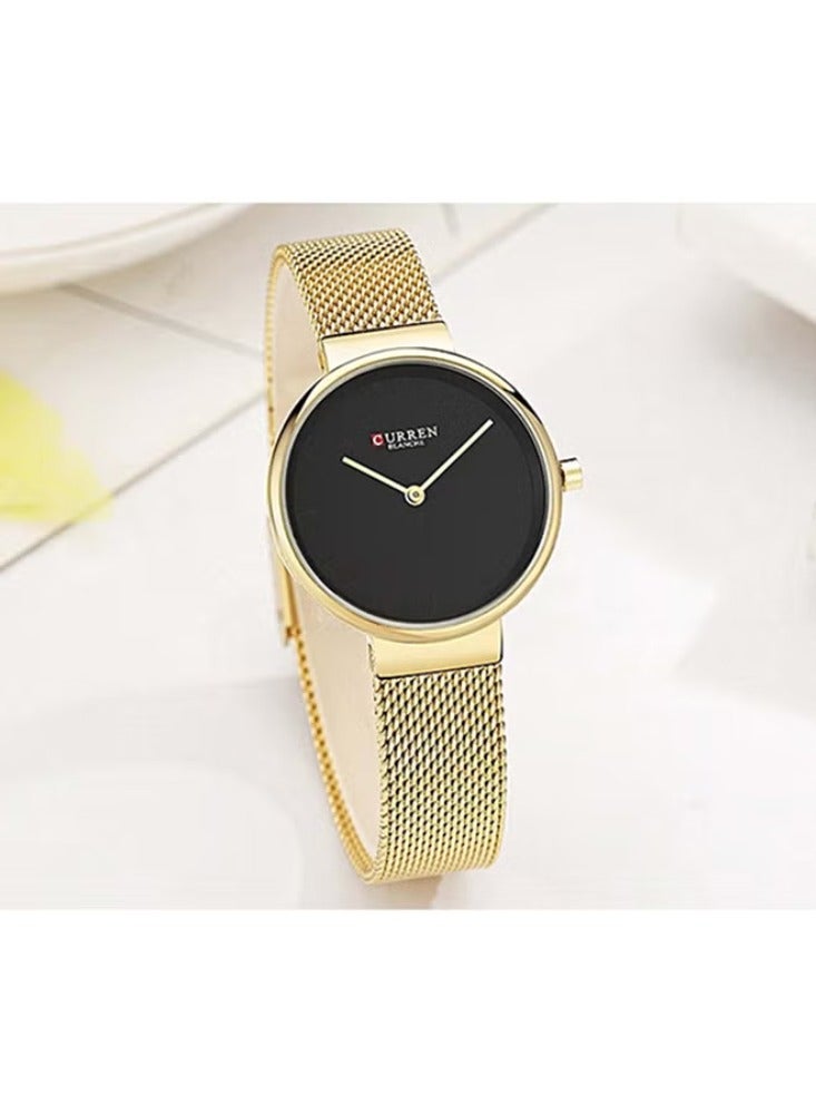 CURREN Women's Water Resistant Alloy Analog Watch 9016 - 30 mm - Gold - Image 2