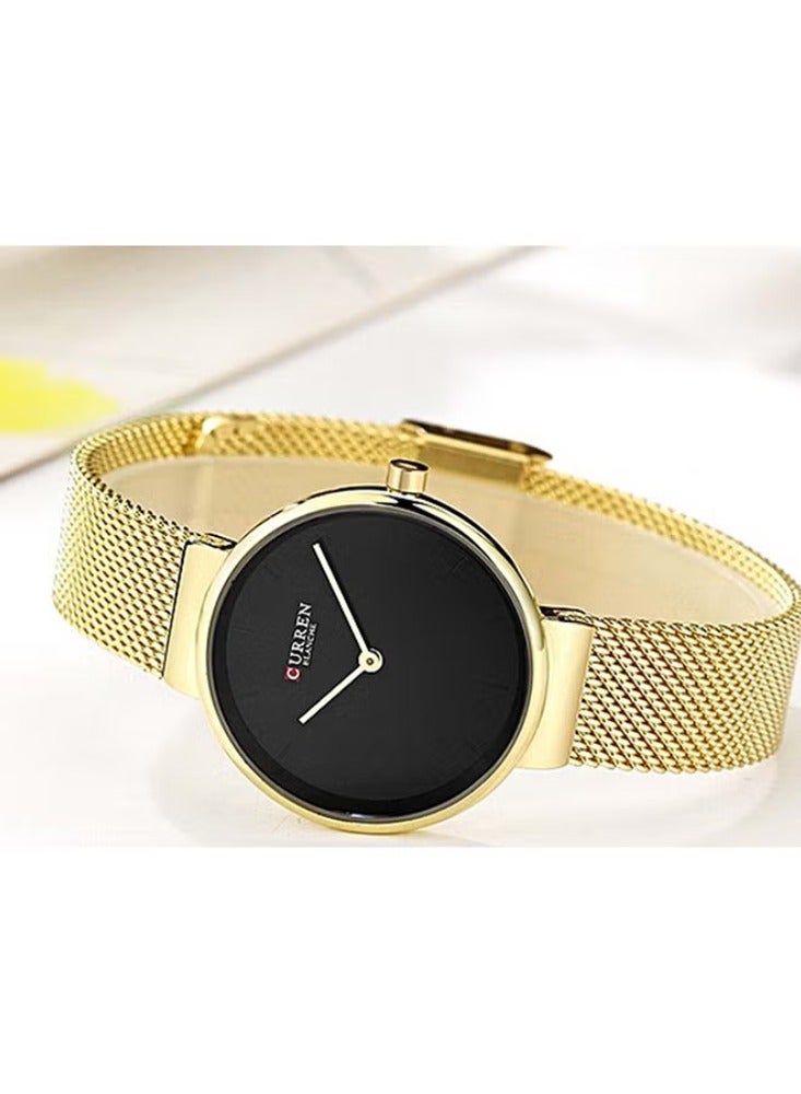 CURREN Women's Water Resistant Alloy Analog Watch 9016 - 30 mm - Gold - Image 3