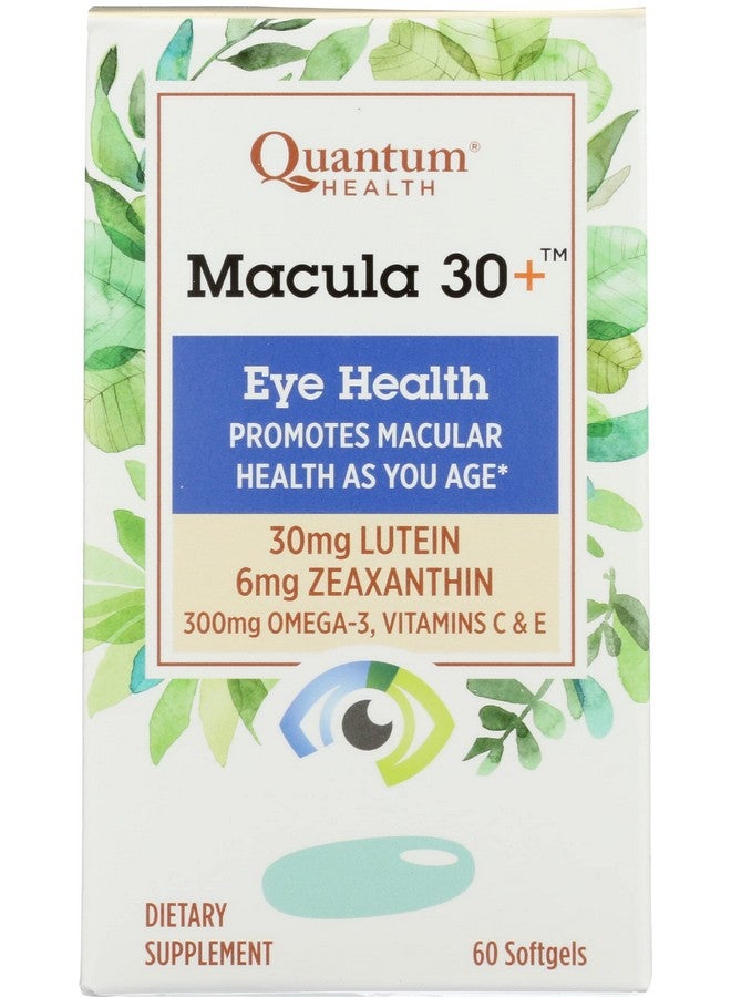 Quantum Health Macula 30+, Eye Health Dietary Supplement, Promotes Macular Health As You Age, 60 Softgels