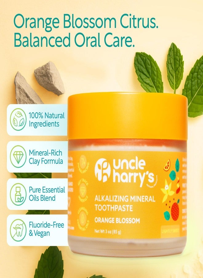 Uncle Harry's Uncle Harry’s Natural Products Orange Blossom Toothpaste (3 oz) – Alkalizing Mineral Tooth Powder, Fluoride-Free Natural Oral Care, Fresh Breath, Supports Healthy Teeth & Gums - Image 2