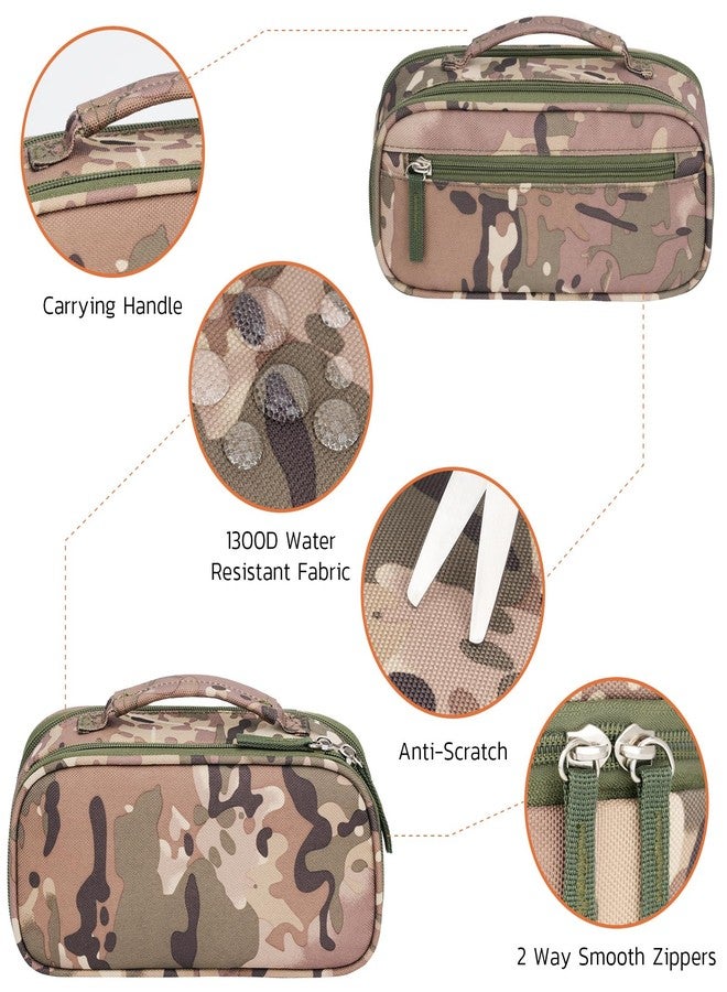 ECHSRT Tactical Pencil Case for Boy, Extra Large Capacity Camo Pencil Pouch for Men Adults, 3 Compartment Zipper Pen Case, Small Tool Bag Organizer for School Office Travel - Camo Green - Image 3