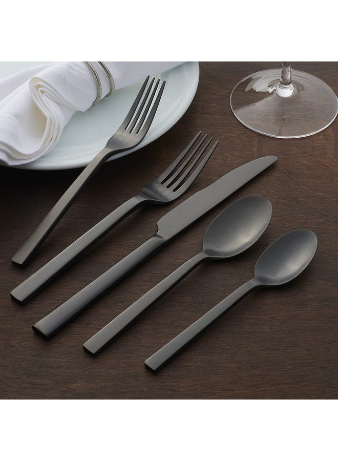ONEIDA Oneida Chef's Table Black 20 Piece Everyday Flatware Set, Service for 4, 18/0 Stainless Steel, Silverware Set  - Image 4
