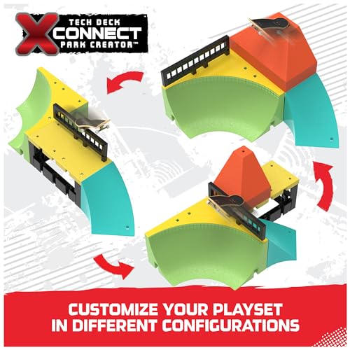Tech Deck, Quarter Bowl Ruckus X-Connect Park Creator, Customizable and Buildable Ramp Set with Exclusive Fingerboard, Kids Toy for Ages 6 and up - Image 2
