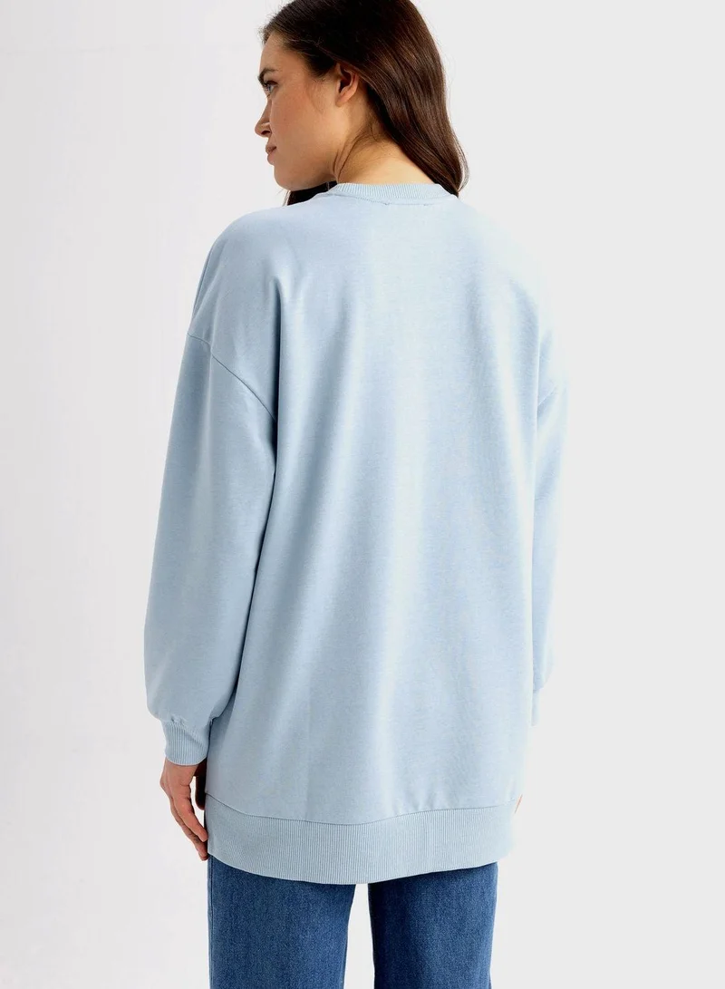 DeFacto Crew Neck Graphic Sweat Shirt