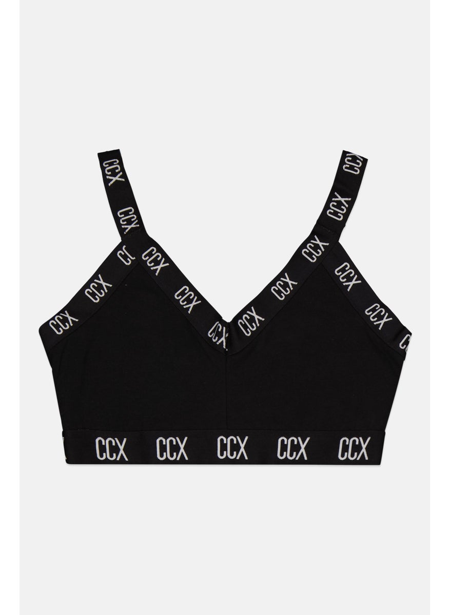 city chic Women Print Padded Non Wired Bra, Black  - Image 1