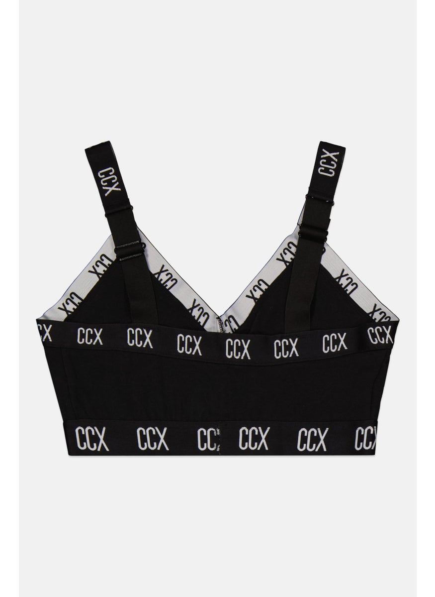 city chic Women Print Padded Non Wired Bra, Black  - Image 2