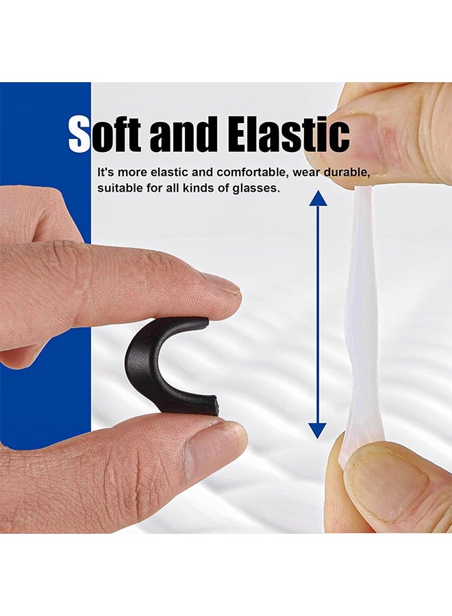 20 PCS Eyeglass Ear Grip,eye glasses ear grippers Anti-slip holders for ears,Silicone Ear Hook,glasses ear grip Retainer for Sports Glass Sunglasses Reading(BLACK,WITHE) - Image 3