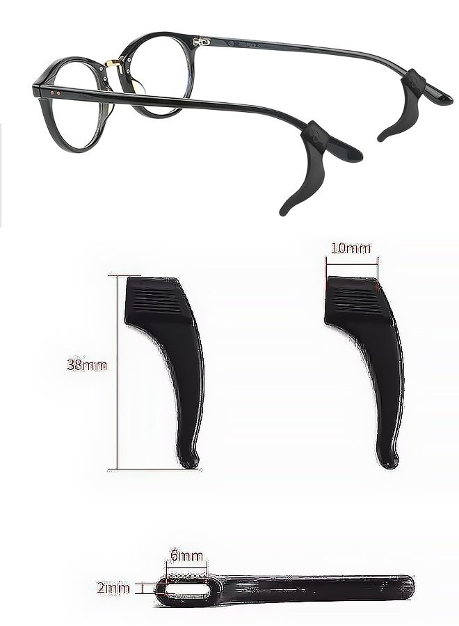 20 PCS Eyeglass Ear Grip,eye glasses ear grippers Anti-slip holders for ears,Silicone Ear Hook,glasses ear grip Retainer for Sports Glass Sunglasses Reading(BLACK,WITHE) - Image 2