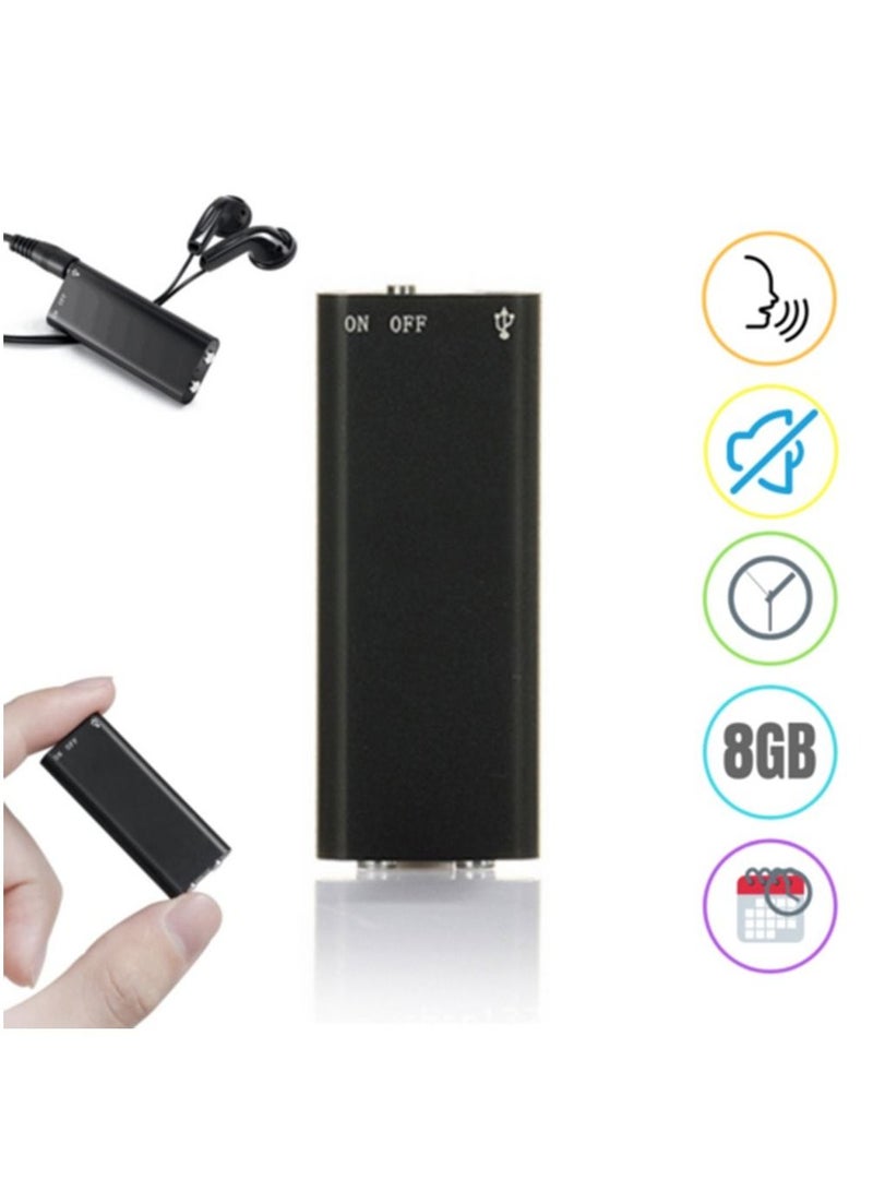 ارواق مسجل صوت رقمي صغير منشط 8 جيجا بايت مسجل صوت صغير مشغل صوت صغير للتسجيل الصوتي مشغل MP3 - Image 2