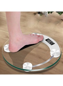 DubaiGallery Round Electronic Weight Scale LCD Display Toughened Glass 180kg Gym Bathroom Smart Body Weighing Digital Scale  - Image 2