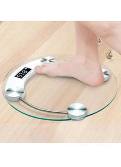 DubaiGallery Round Electronic Weight Scale LCD Display Toughened Glass 180kg Gym Bathroom Smart Body Weighing Digital Scale  - Image 1