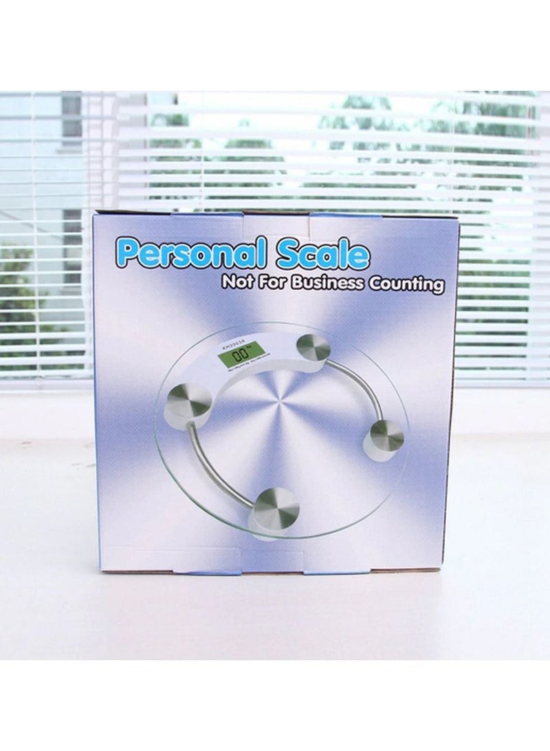 DubaiGallery Round Electronic Weight Scale LCD Display Toughened Glass 180kg Gym Bathroom Smart Body Weighing Digital Scale - Image 5