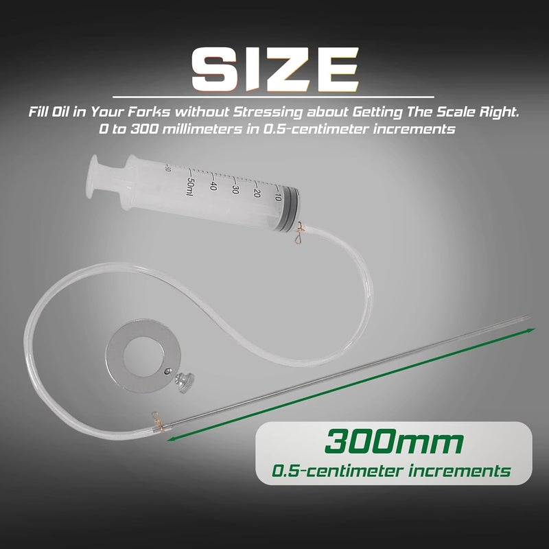 MOTO4U Motorcycle Tools Fork Suspension Oil Level Gauge with 60ml Tuning Syringe - Image 3