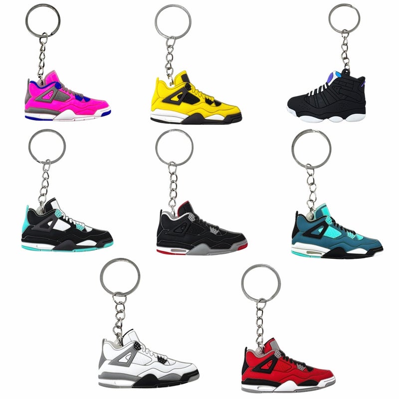 TSY TOOL 20 Pcs of Random Mini Retro Collectible 2D Sneaker Keychains â€“ Rubber Shoe Key Chains for Party Favors, Goodie Bags, Collectors, Mystery Prizes & Sneakerhead Gifts - Image 2