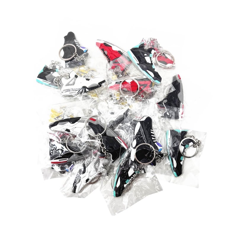 TSY TOOL 20 Pcs of Random Mini Retro Collectible 2D Sneaker Keychains â€“ Rubber Shoe Key Chains for Party Favors, Goodie Bags, Collectors, Mystery Prizes & Sneakerhead Gifts - Image 3