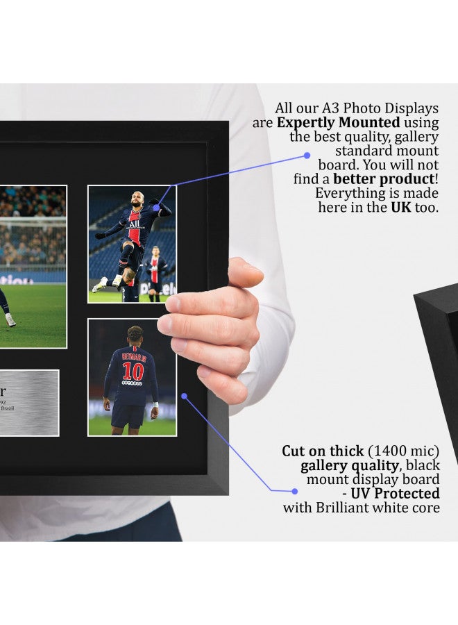 HWC Trading Neymar Jr PSG 16 x 12 inch (A3) Printed Gifts Signed Autograph Picture for Football Fans and Supporters - 16" x 12" Framed - Image 3