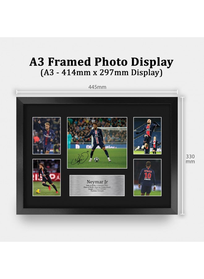 HWC Trading Neymar Jr PSG 16 x 12 inch (A3) Printed Gifts Signed Autograph Picture for Football Fans and Supporters - 16" x 12" Framed - Image 1