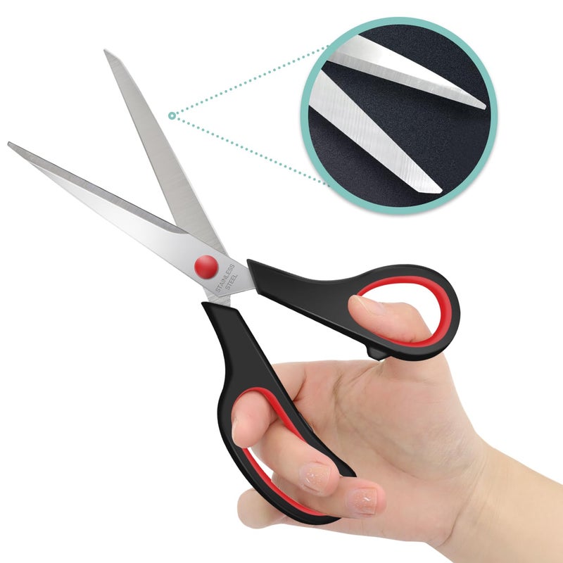 Xnluothsk 18 Packs 8" Sewing Craft Scissors Bulk,Multipurpose Heavy Duty Sharp Paper Scissors,Stainless Steel Shears for Home Office Student Teacher Supplies - Image 4
