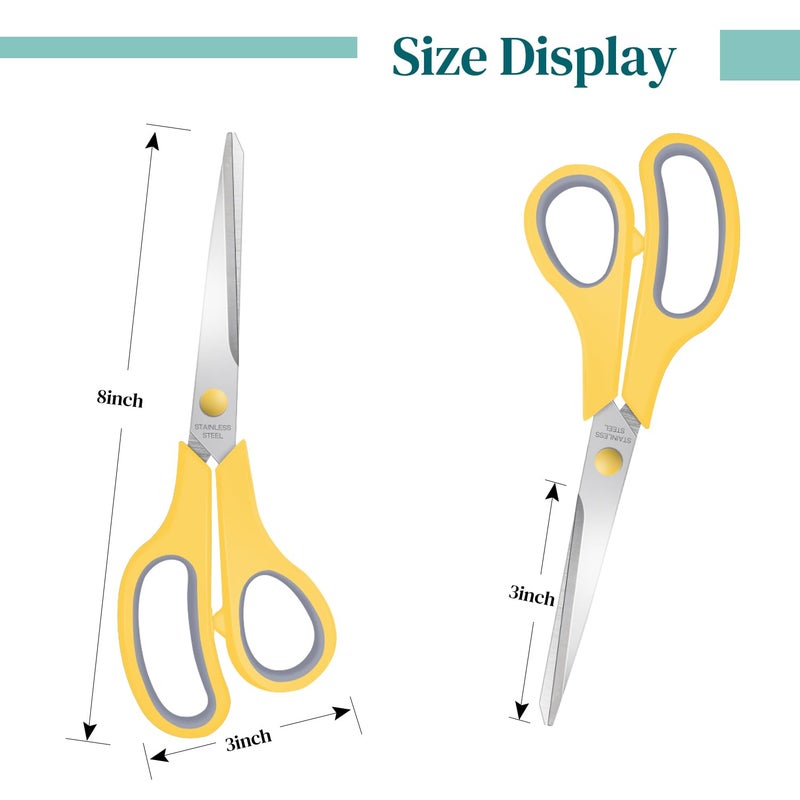 Xnluothsk 18 Packs 8" Sewing Craft Scissors Bulk,Multipurpose Heavy Duty Sharp Paper Scissors,Stainless Steel Shears for Home Office Student Teacher Supplies - Image 2