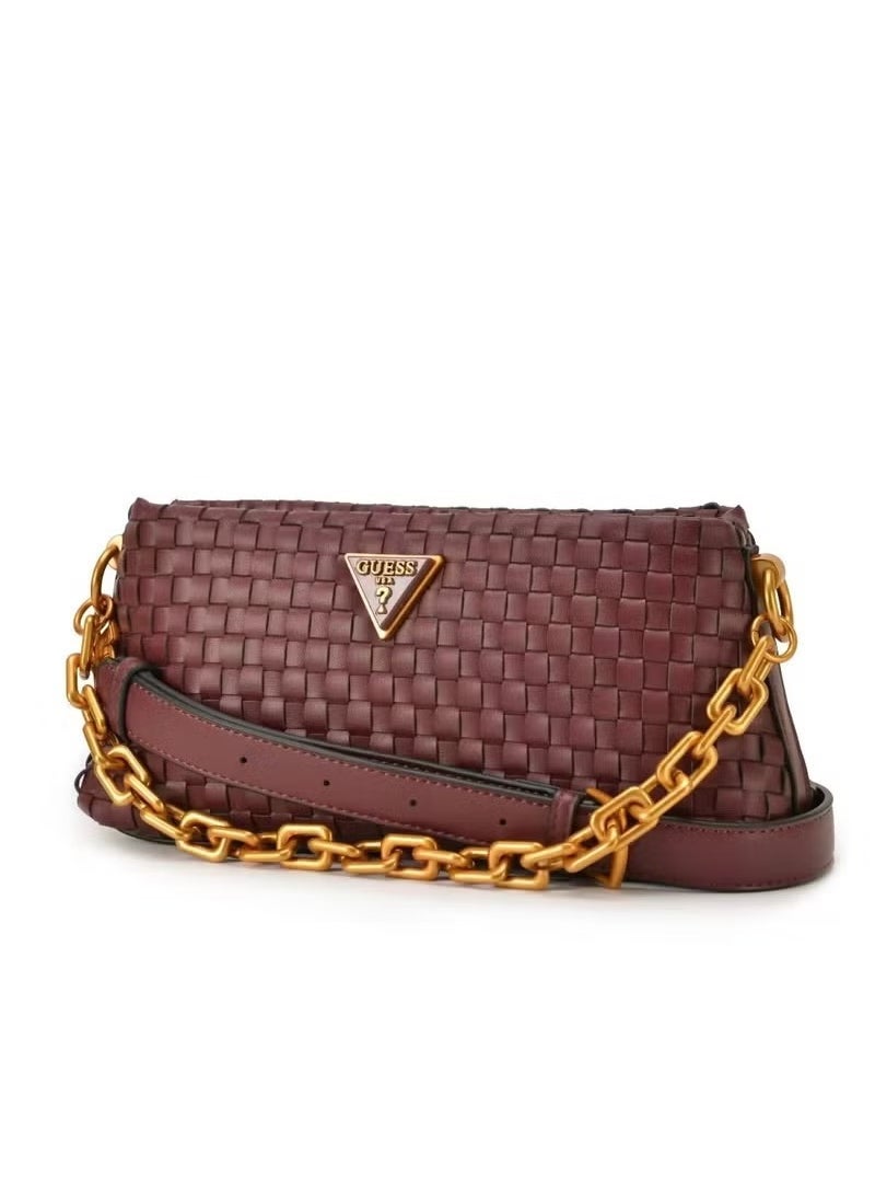 GUESS Women's Woven Chain Crossbody Shoulder Bag 29Ã12Ã9cm