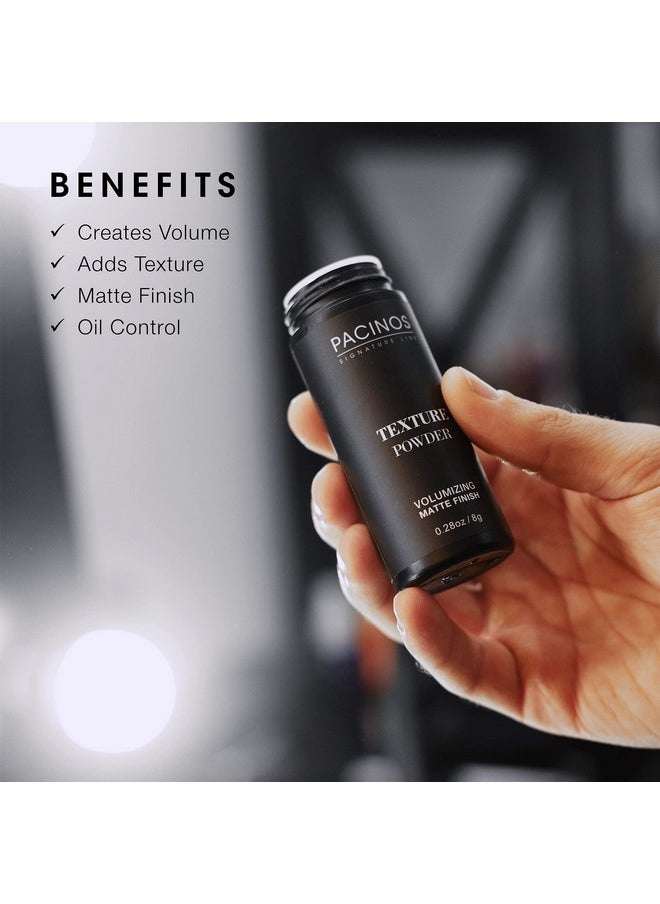 باتشينوس بودرة Pacinos Texture - بودرة خفيفة الوزن لرفع الجذور بلمسة نهائية جافة غير لامعة لمنح الشعر ملمسًا وحجمًا وسمكًا - زجاجة رج لسهولة تصفيف الشعر، 8 جرام  - Image 2