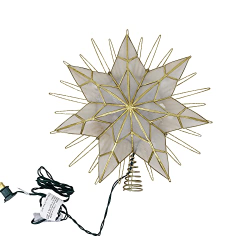 Kurt S. Adler Kurt Adler 14 7Point Natural Capiz Star Lighted Treetop 