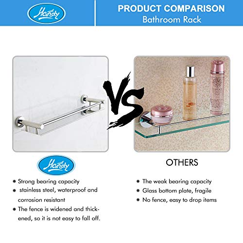 HANDY Heavy Duty Stainless Steel Bathroom Shelf, 1 Tier Stainless Steel Shower Shelves Wall Mounted, Bathroom Accessories Shower Storage (Color- Silver - Size 16 inches) - Image 5