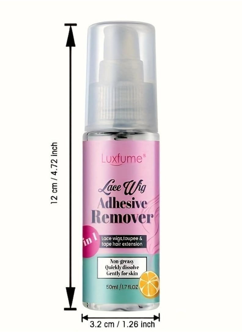Luxfume - 50ml Lace Wig Adhesive Remover Spray Non Greasy Quickly Dissolve Wig Lace Wig Tape Remover Gentle on Skin Hairline and Wigs 3 in 1 Lace Wigs Toupee and Tape Hair Extension Remover - Image 1