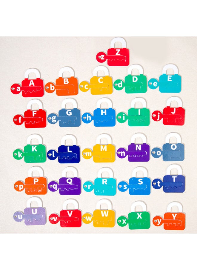 Montessori Early Education Matching Number Letter Unlocking Game Key Fine Action Children Training Baby Educational Toys-Color:Case Key Matching (color Box)  - Image 1