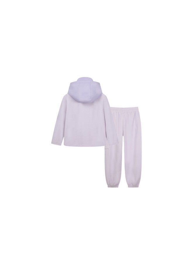 Hush Puppies Years Winter New Style Boys And Girls Fleece Suit Jacket + Pants Sport Two-piece Set - Image 3