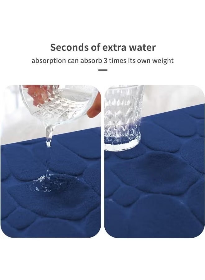 Set Of 3 Machine Washable bathroom mat carpet, Slow rebound bathroom absorbent floor Rugs, non-slip, super absorbent quick-drying non-slip bottom easy to clean,  Includes Non-Slip Bath Rug, Contour Mat, and Toilet Lid Cover - Image 3