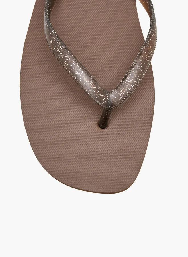 Celeste BROWN Women Glitter Print Flip Flops for Women | Best Price UAE