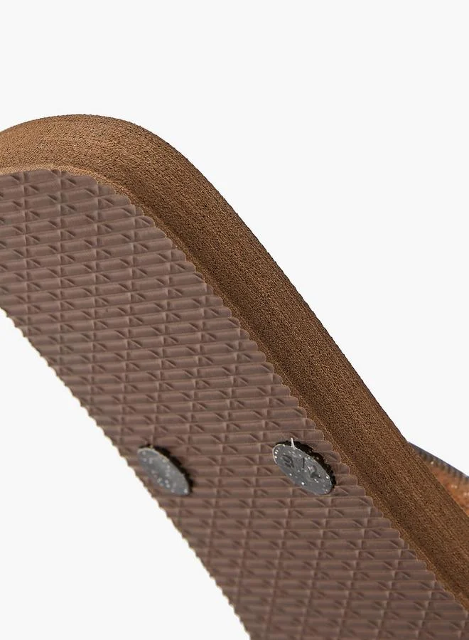 Celeste BROWN Women Glitter Print Flip Flops for Women | Best Price UAE
