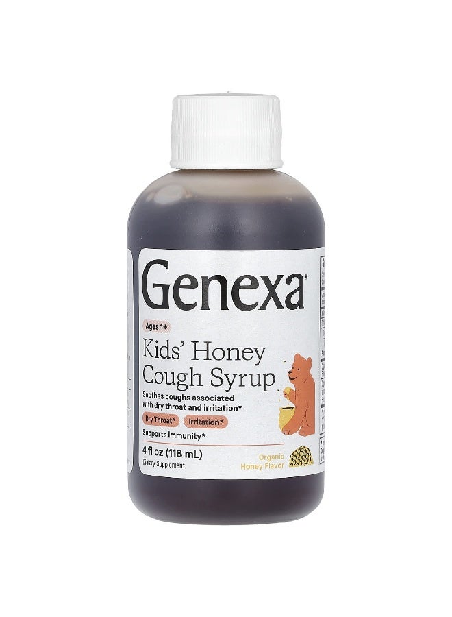Genexa جينكسا، شراب السعال بالعسل للأطفال، للأعمار من 1 سنة فما فوق، عسل عضوي، 4 أونصة سائلة (118 مل) - Image 3