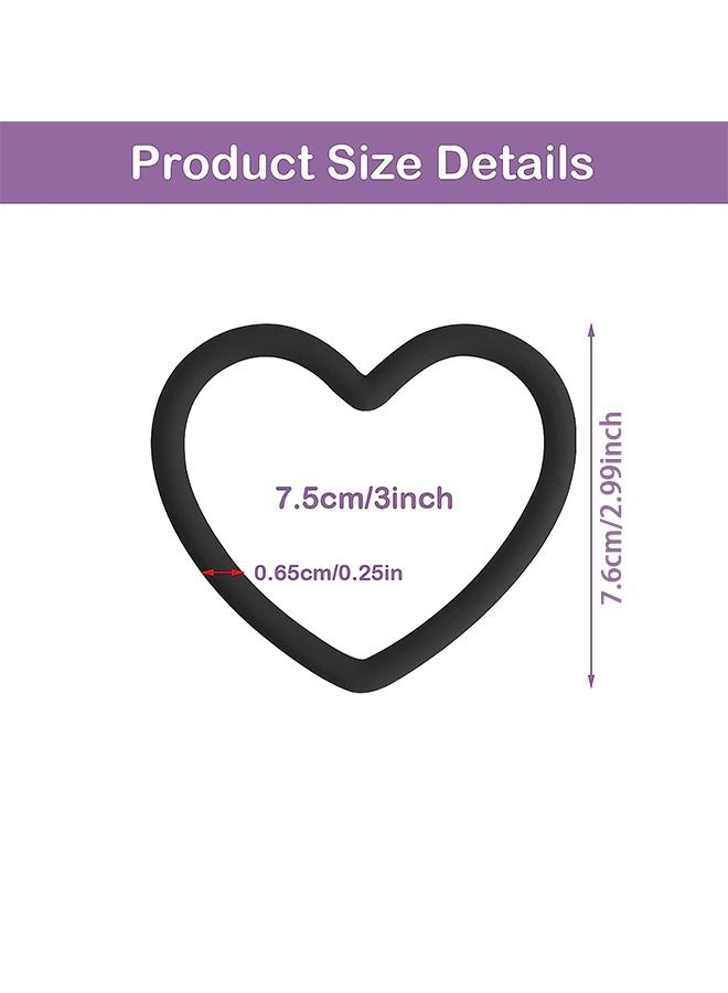 سيليكون حلقة القلب حبل الهاتف، العالمي سيليكون عالية المرونة الهاتف المعصم الدائري مكافحة خسر حلقة حزام، لجميع الهواتف الذكية (أسود) - Image 2