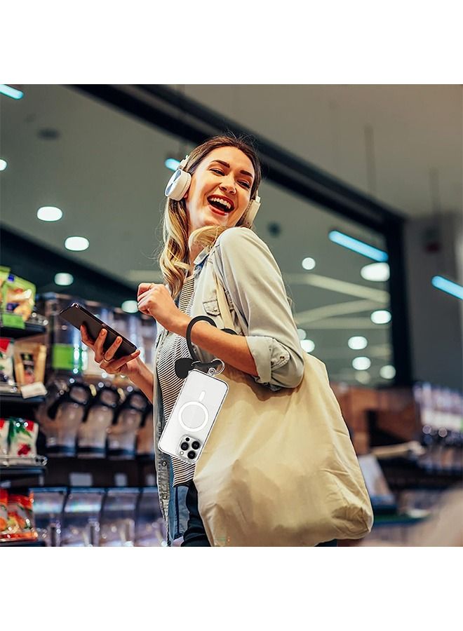 سيليكون حلقة القلب حبل الهاتف، العالمي سيليكون عالية المرونة الهاتف المعصم الدائري مكافحة خسر حلقة حزام، لجميع الهواتف الذكية (أسود) - Image 5