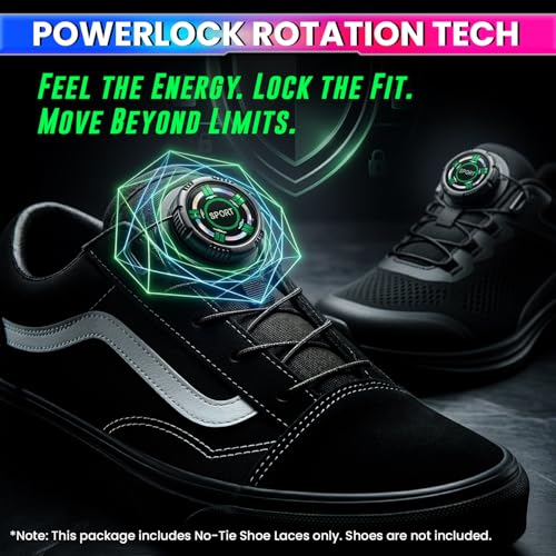 amiciCare No-Tie Shoe Laces, Swivel Shoelace Fastener for Sneakers – Quick Lock Rotating Buckles, Adjustable Stretch Laces, Hassle-Free Fit for Kids, Adults, Sports - Image 5